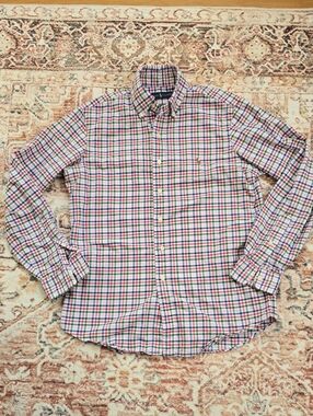 Ralph Lauren Men's Plaid Button-Down Shirt in Blue, Pink, Red & Green Size Small